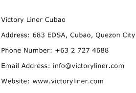 Victory Liner Cubao Address, Contact Number of Victory.